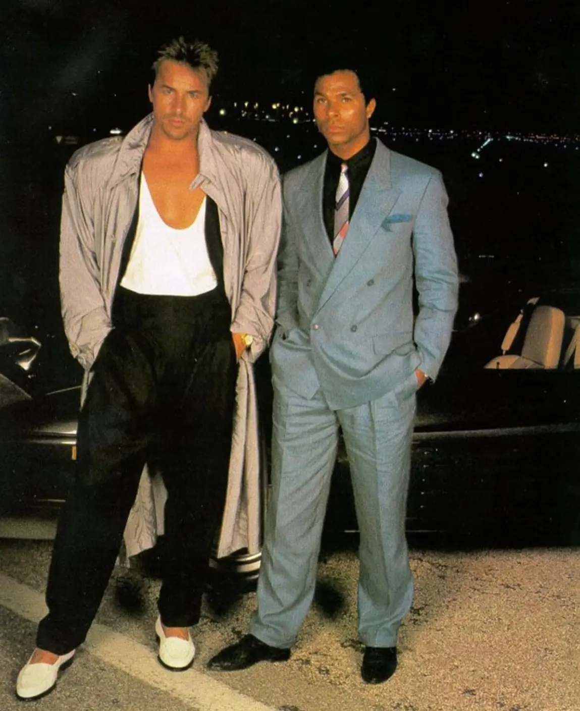 Don Johnson’s character Sonny Crockett, wore suit designed by Giorgio Armani