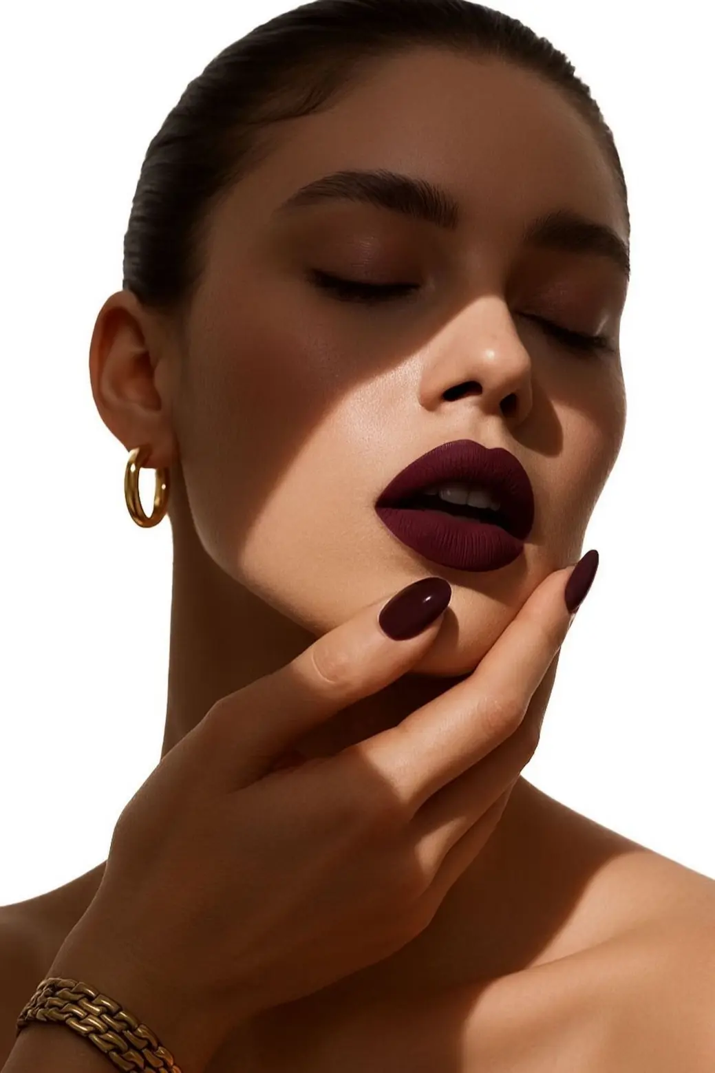 A beautiful woman highlighted by Chanel Rouge Noir