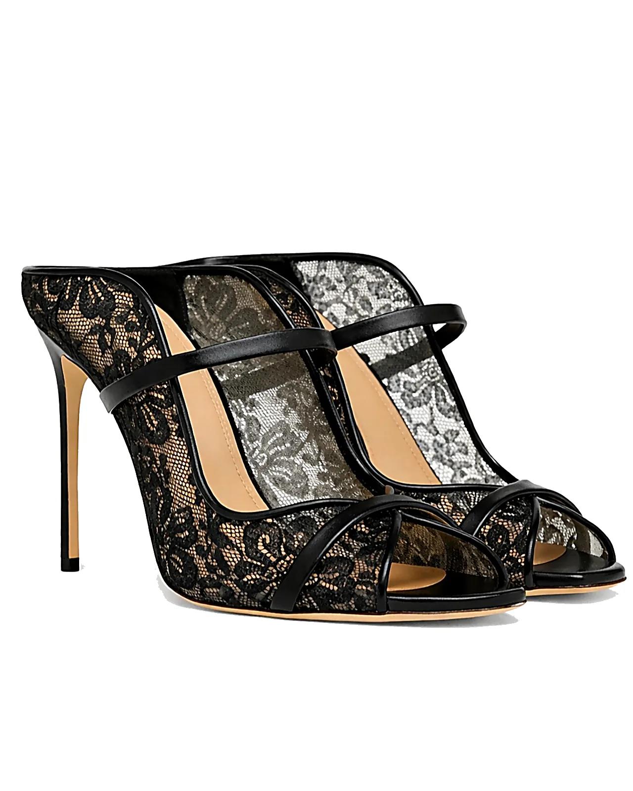 patterned Malone Souliers black lace Noah heeled sandals