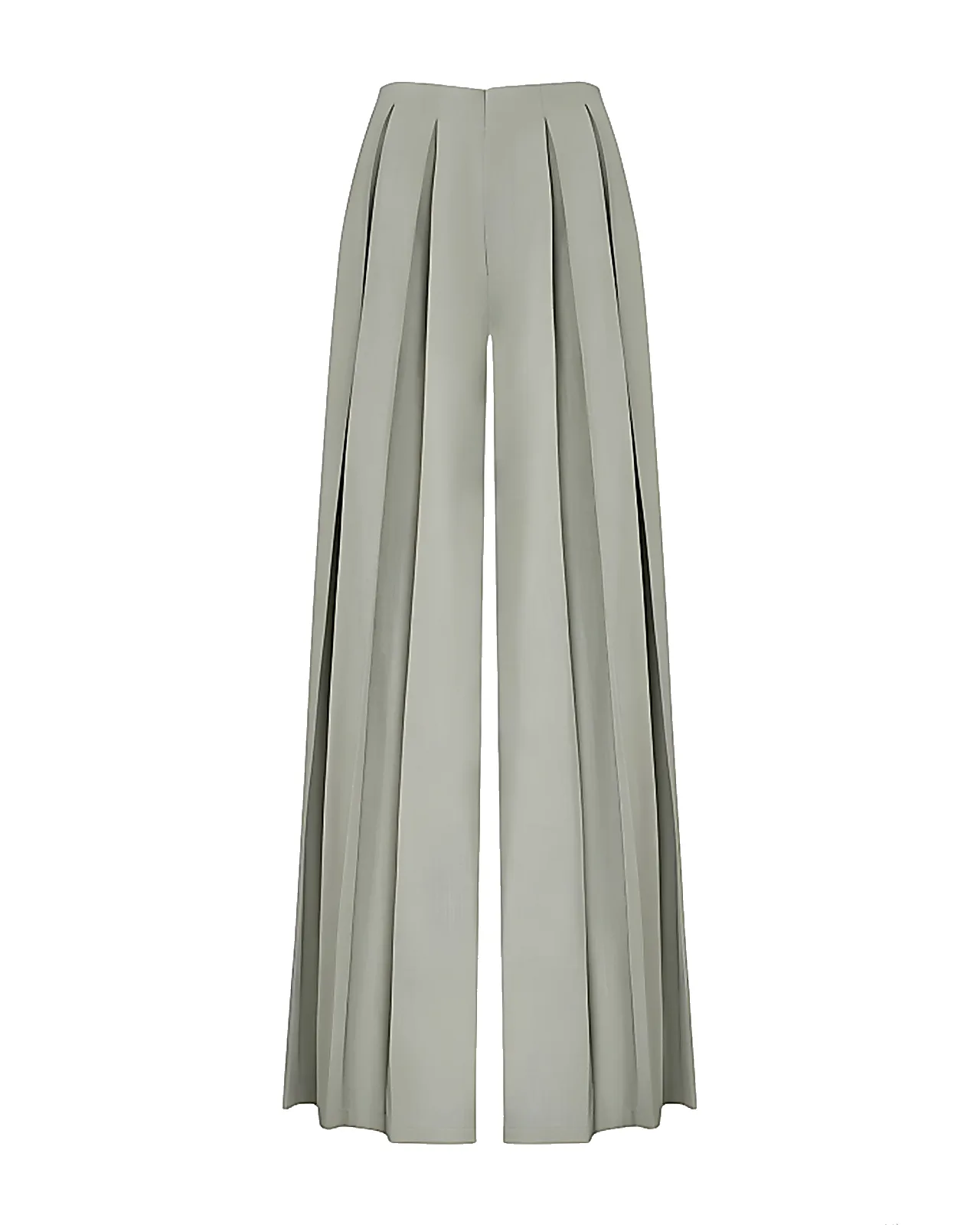  The Soul straight pleated cashmere floor-length pants deep blue chrome