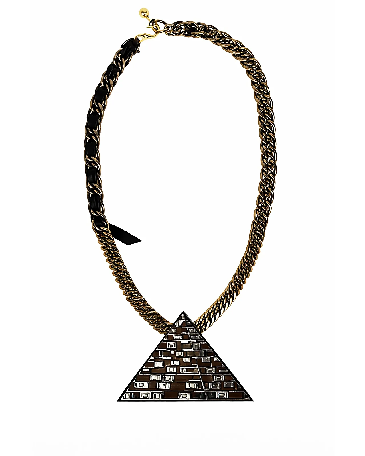 Lanvin Luxor pyramid necklace vamp black