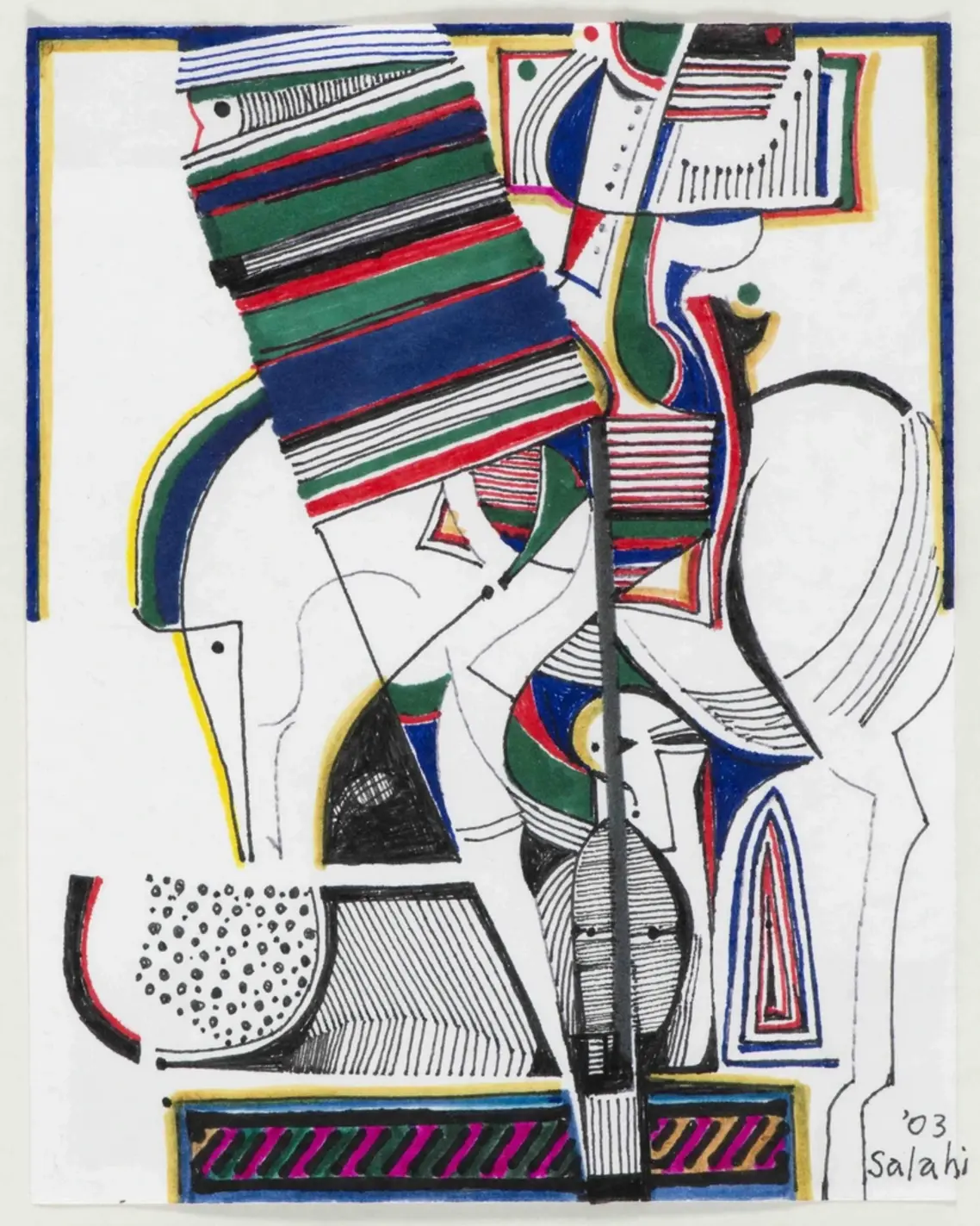 1-54 Contemporary African Art Fair Ibrahim El-Salahi, Untitled XX, 2003, Watercolours on paper, 14 x 11.4 cm