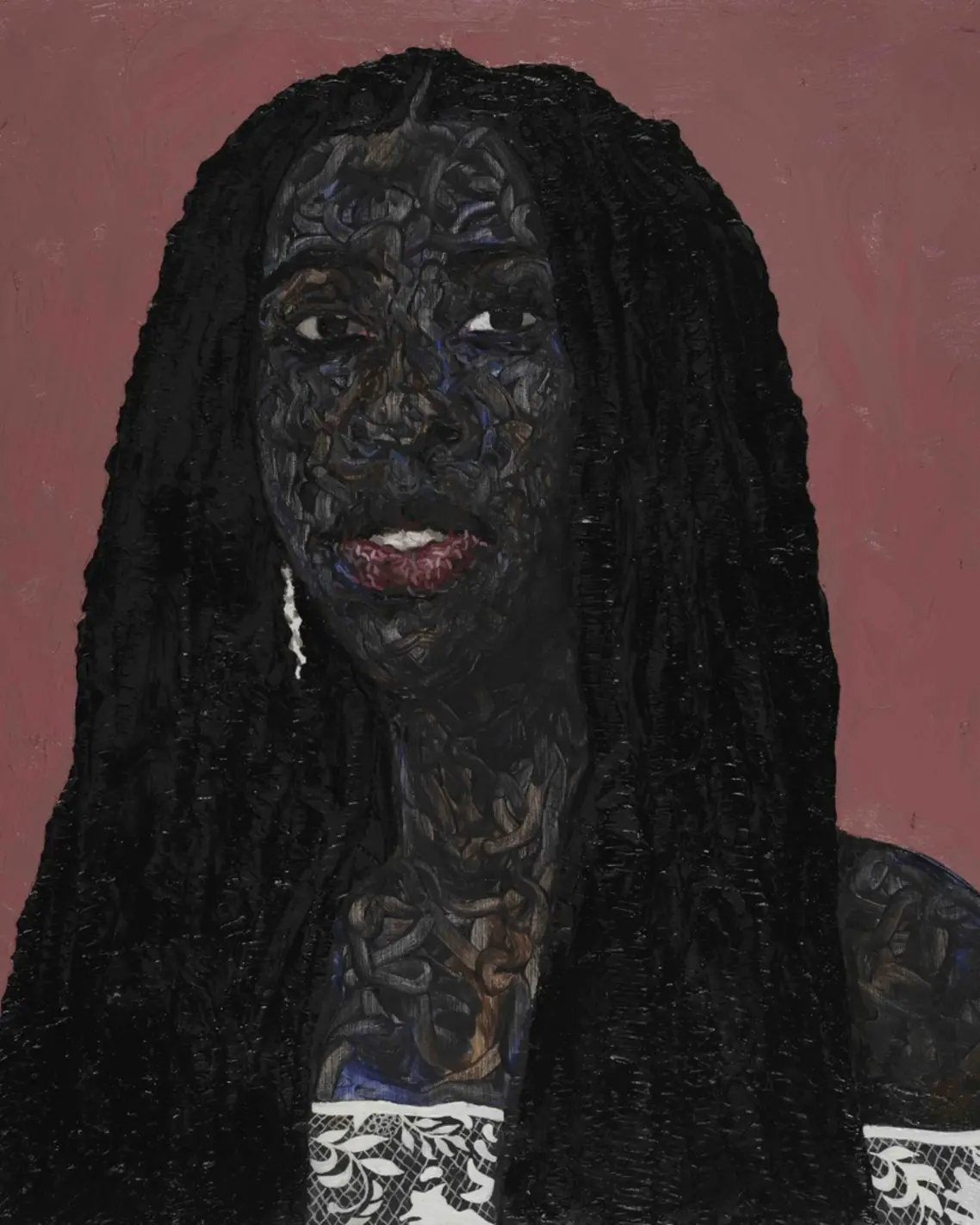 1-54 Contemporary African Art Fair Amoako Boafo, Jumbo Twists, 2024, Oil on canvas, 90 x 80 cm