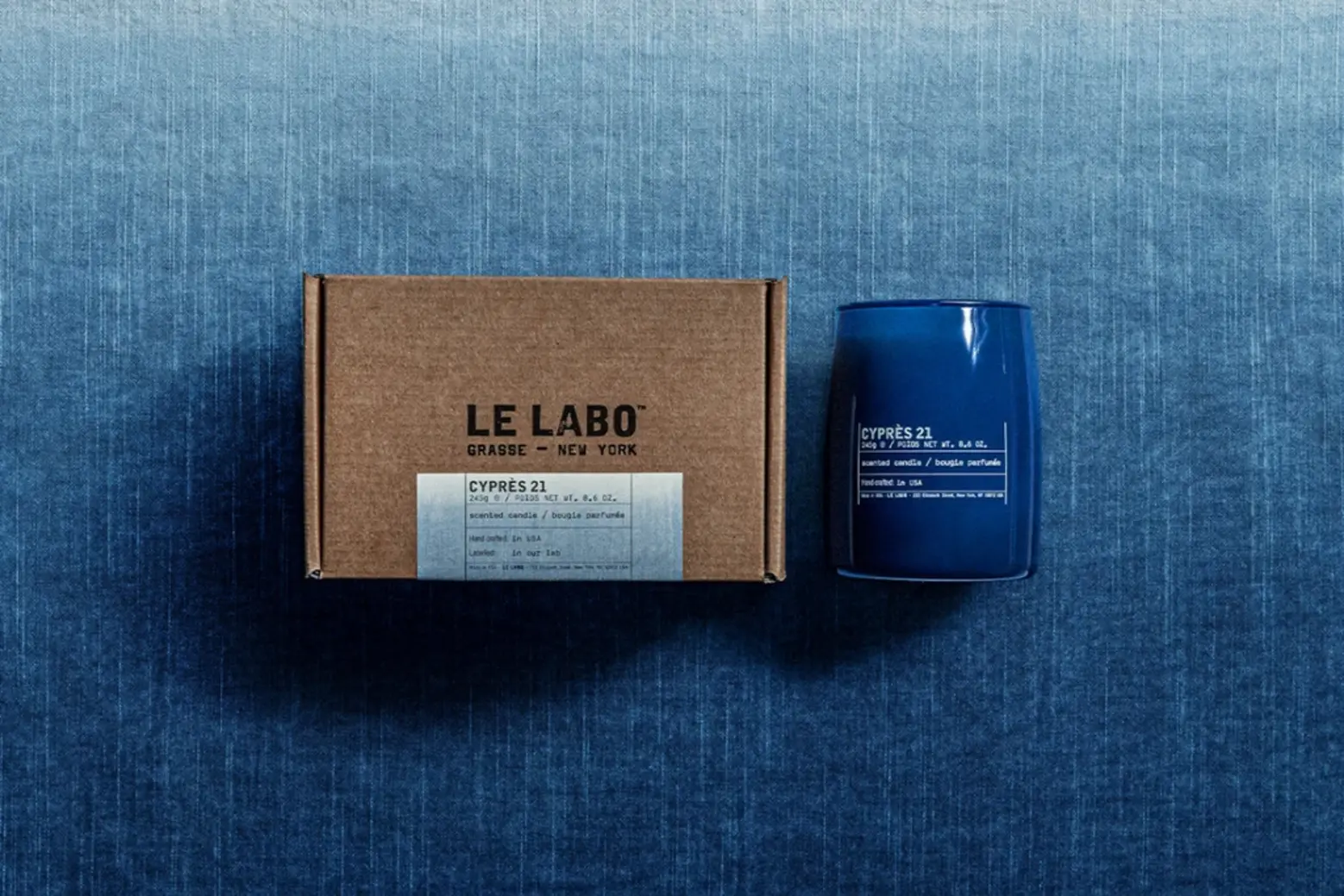 luxury candle brands Le Labo x CYPRÈS 21 Indigo