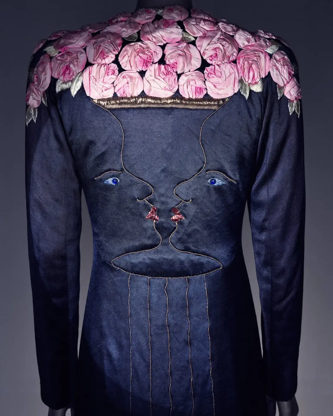 fashion exhibition Evening coat by Elsa Schiaparelli and Jean Cocteau