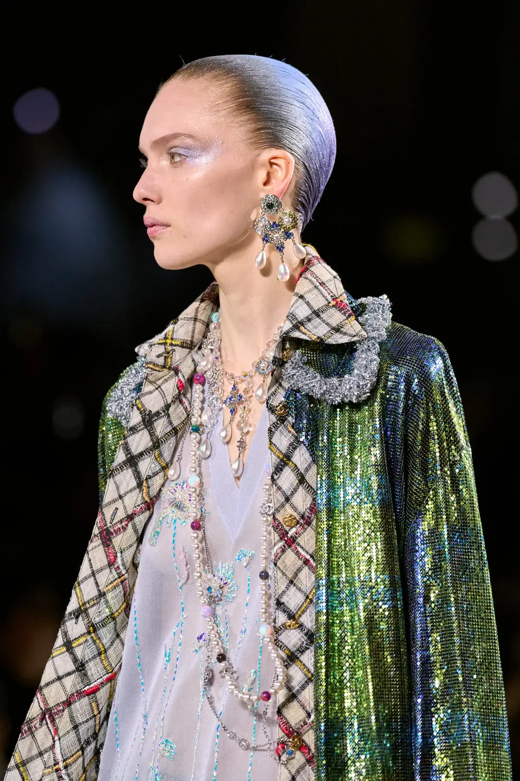 Chanel's Glitter Makeup & Hair