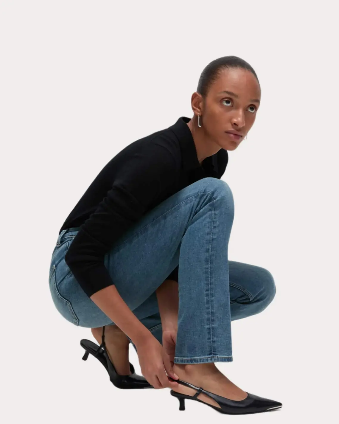 jean with heels Straight Jeans with Slingback a