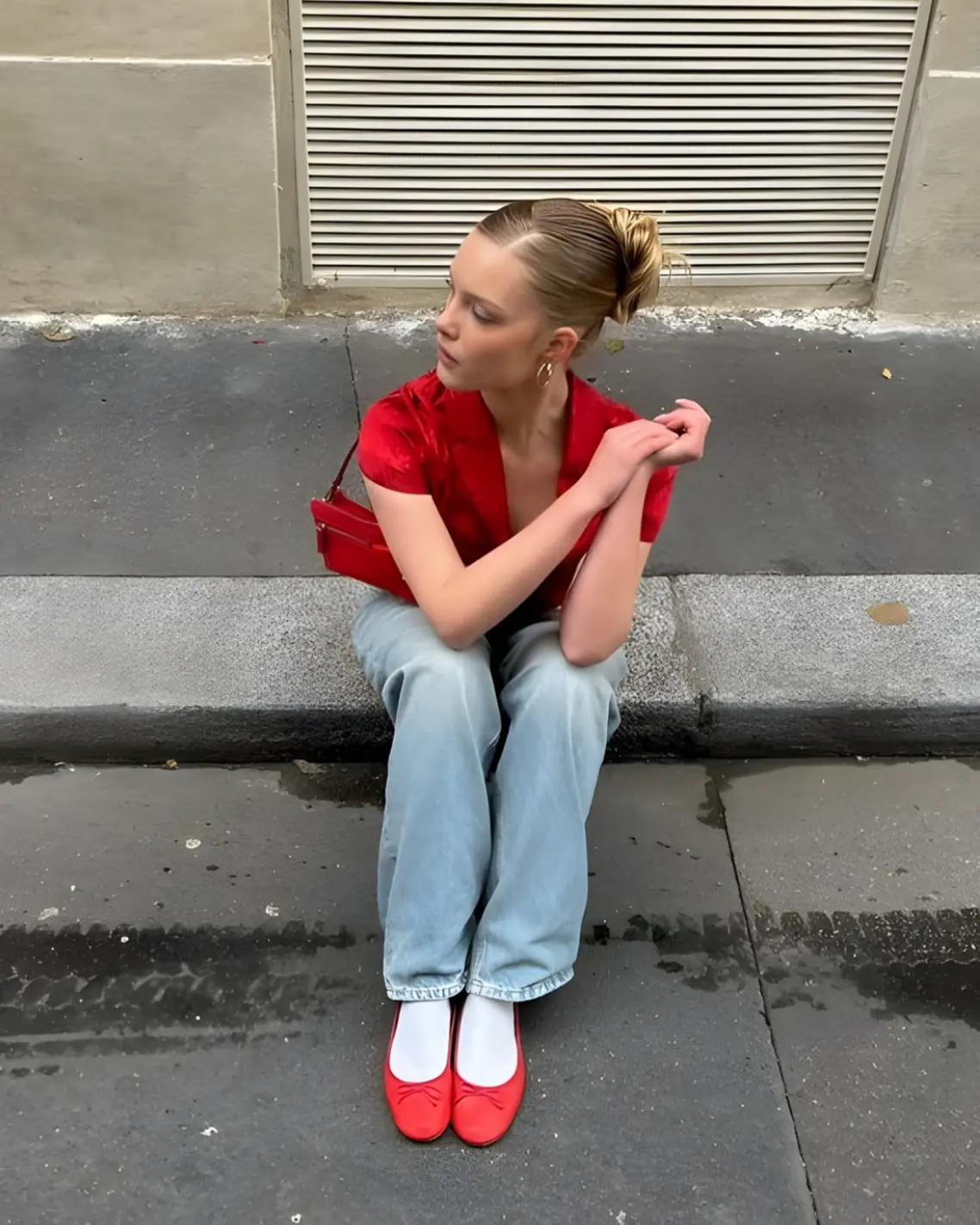 breezy pants Straight Pants with Ballet Flats A