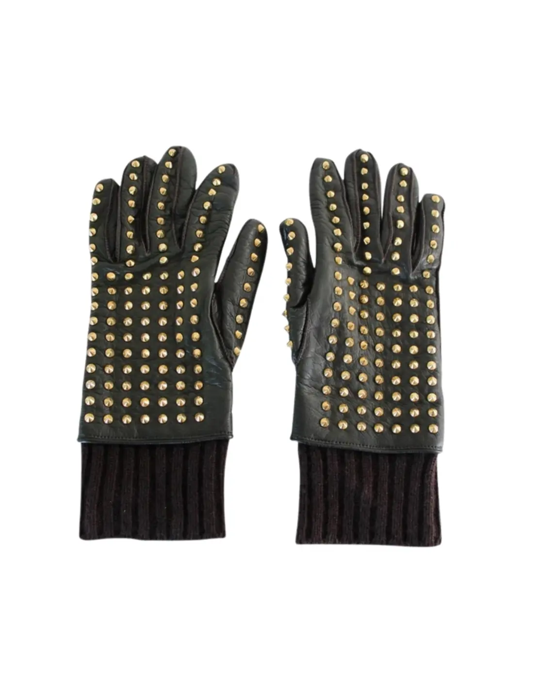 Battle Royale Burberry Studded Leather Metal Gloves