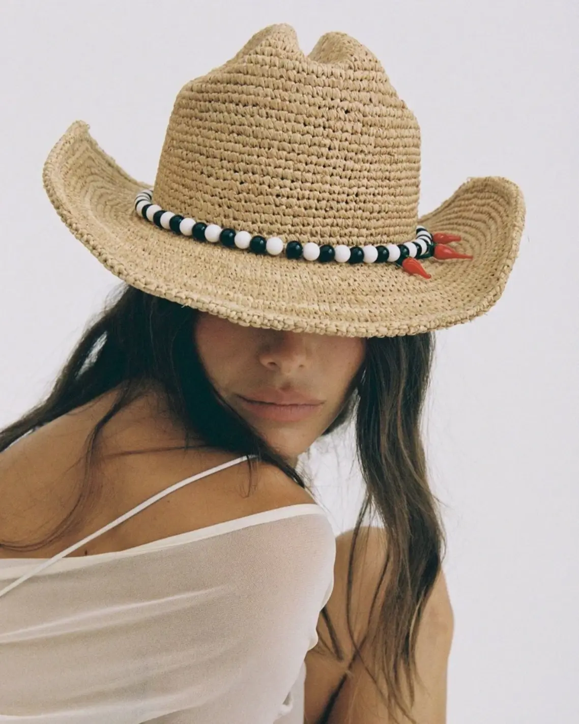 hat trends Lack of Color Raffia Cowboy Straw Hat