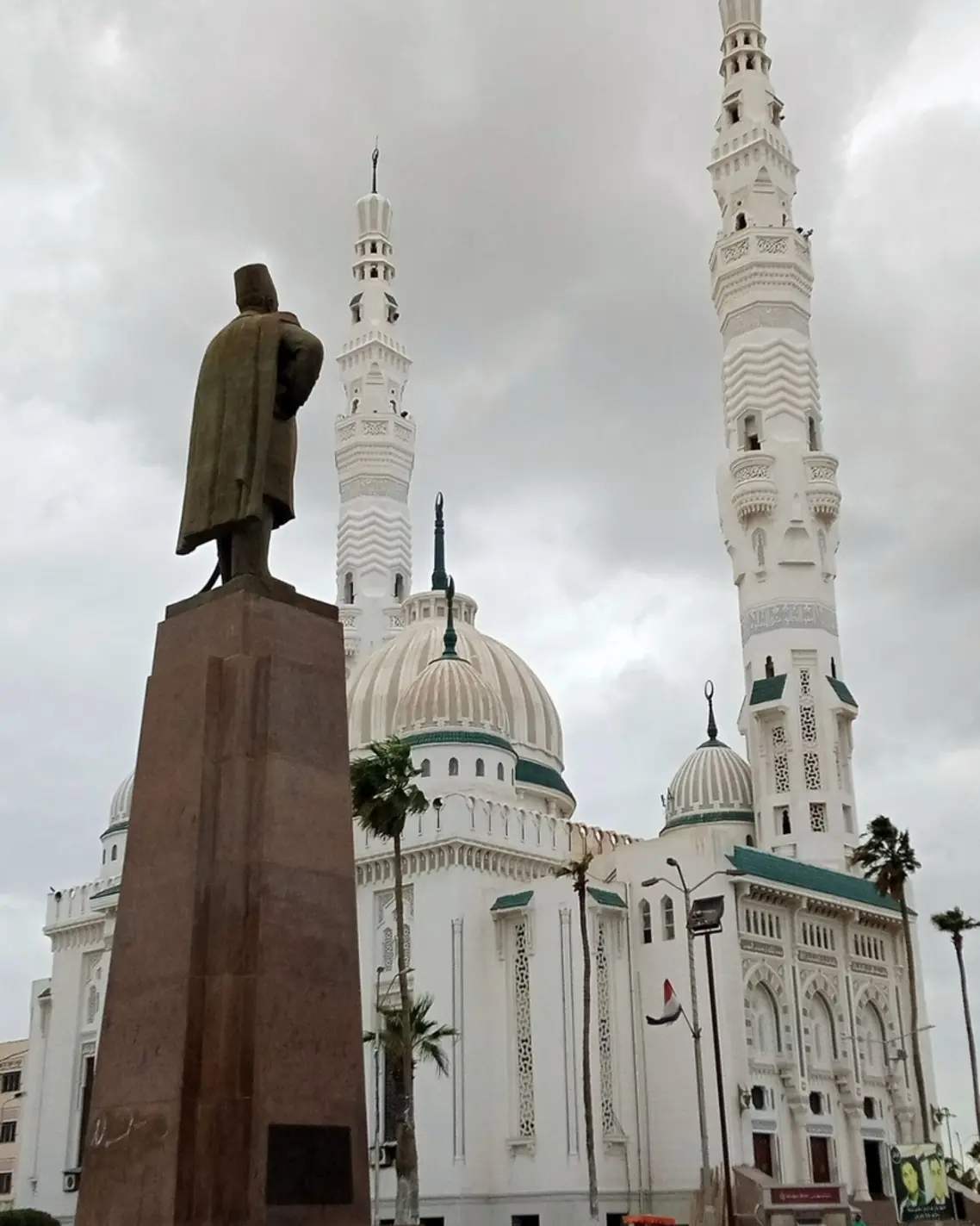 Suez Canal canal city Al Salam Mosque at Port Fuad