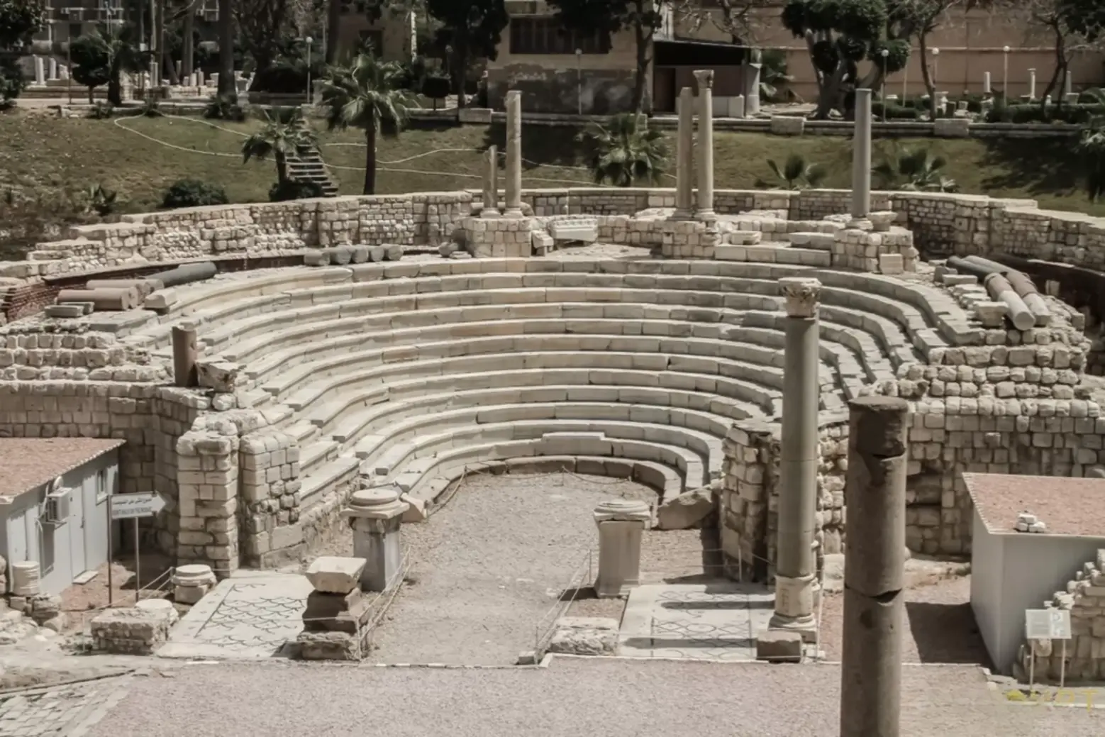 Alexandria the Mediterranean Kom el-Dikka with iconic bird mosaics