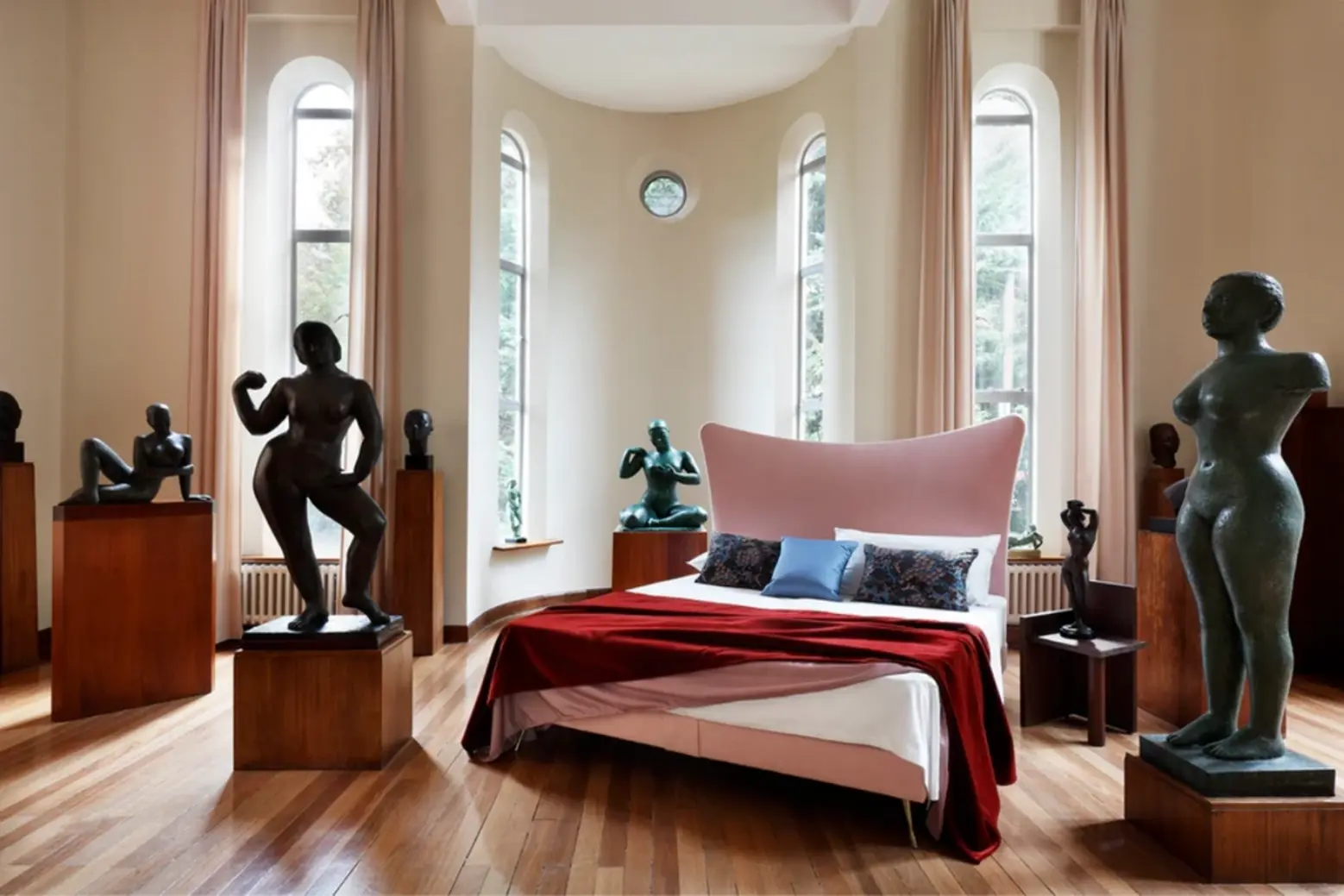 luxury beddings brands 2 'Amelia', a film noir arch leads to a slim base, for balanced opulence