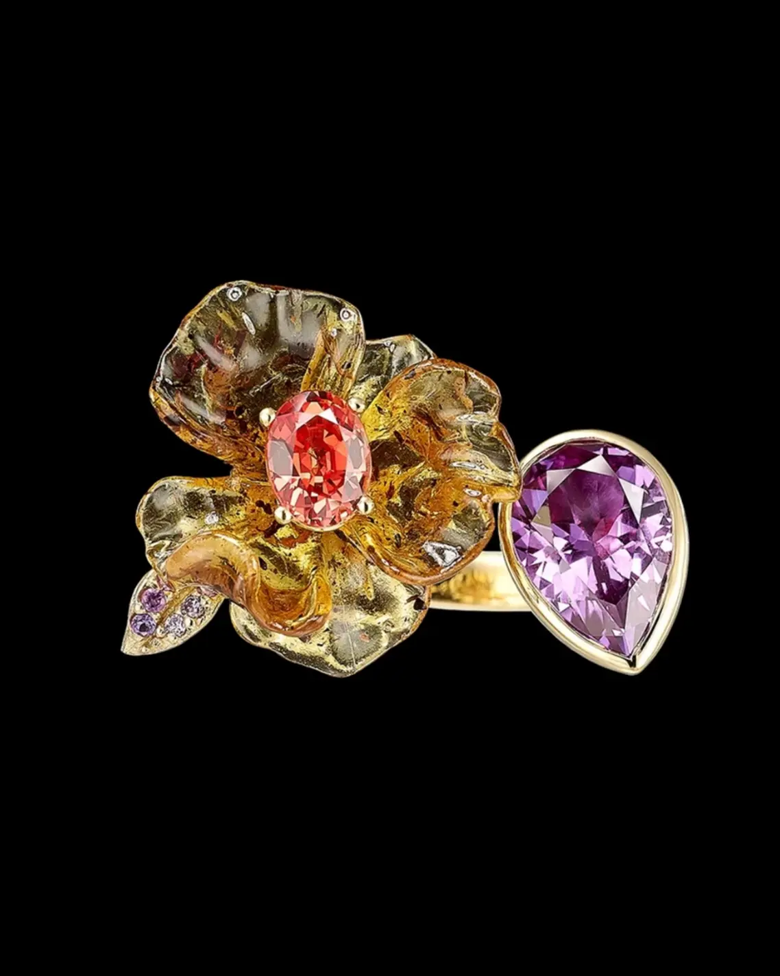 Anabela Chan's Fruit Gems luxury jewelry trends Amethyst Amber Petunia Ring