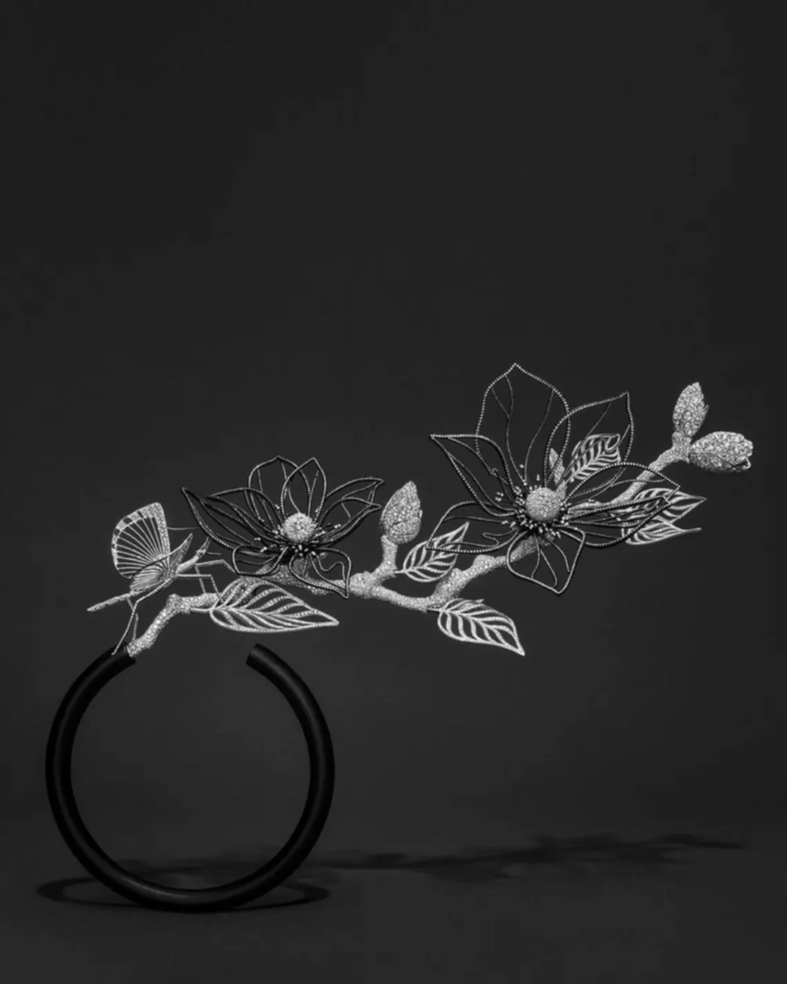 Boucheron’s Impermanence luxury jewelery trends Composition n°2: Magnolia, stick insect (3,190 hours of work) 2