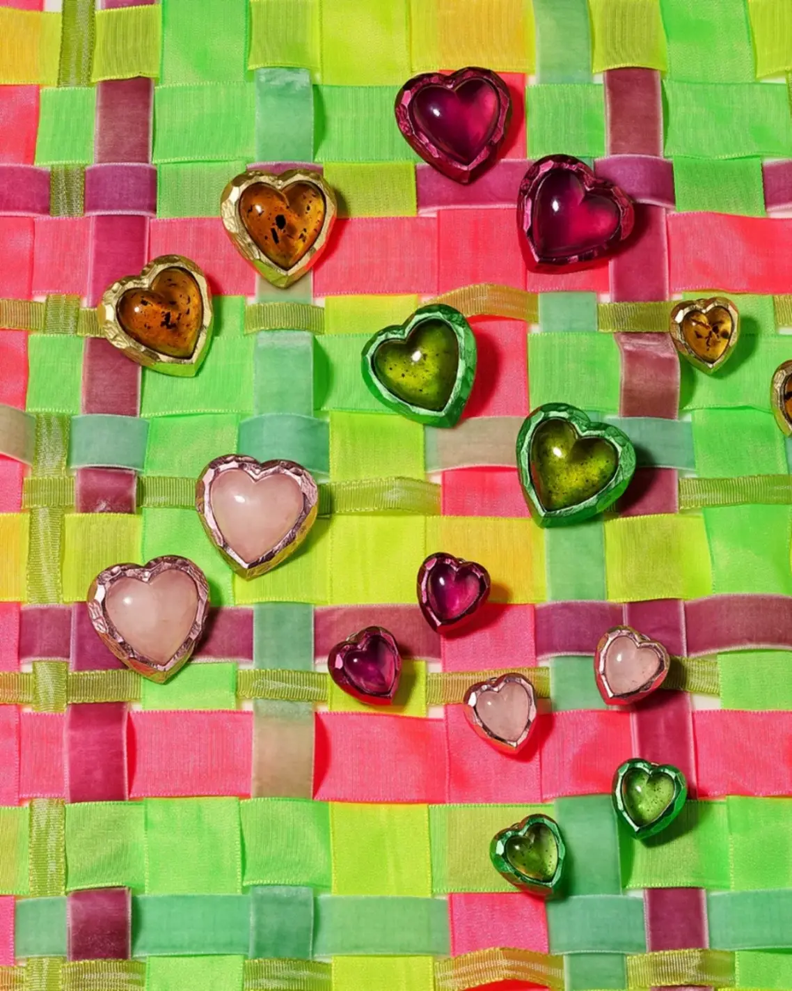 Anabela Chan laboratory-grown gemstones Plum Heart Earrings: Purple Sweet Potato & Dragon-fruit Fruit Gems, anodised recycled aluminium, 14k gold earring posts