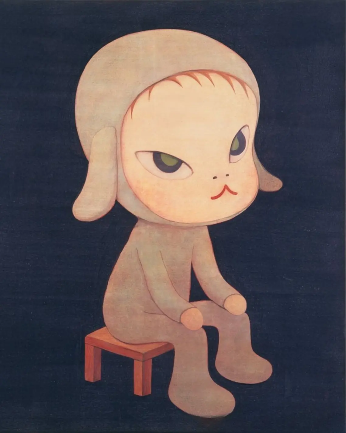 Yoshitomo Nara Sleepless Night (Sitting), acrylic on canvas, 120.0 x 110.0 (1997)