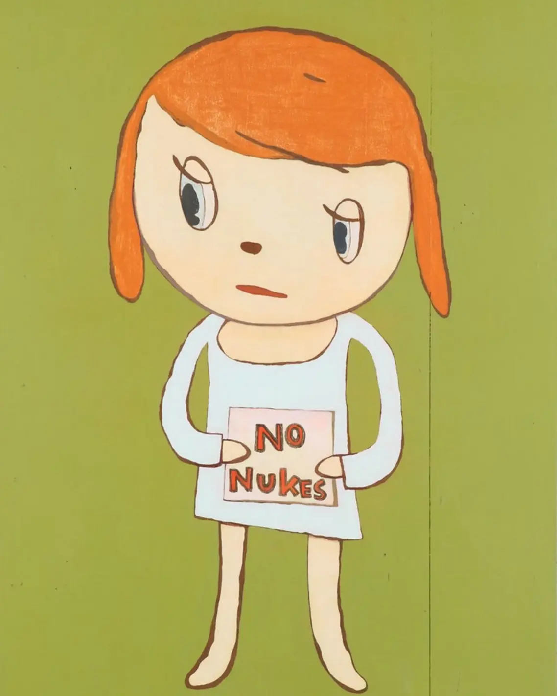 Yoshitomo Nara "Untitled (No Nukes)" (2011), acrylic on wood, 171.5 x 118.0 cm