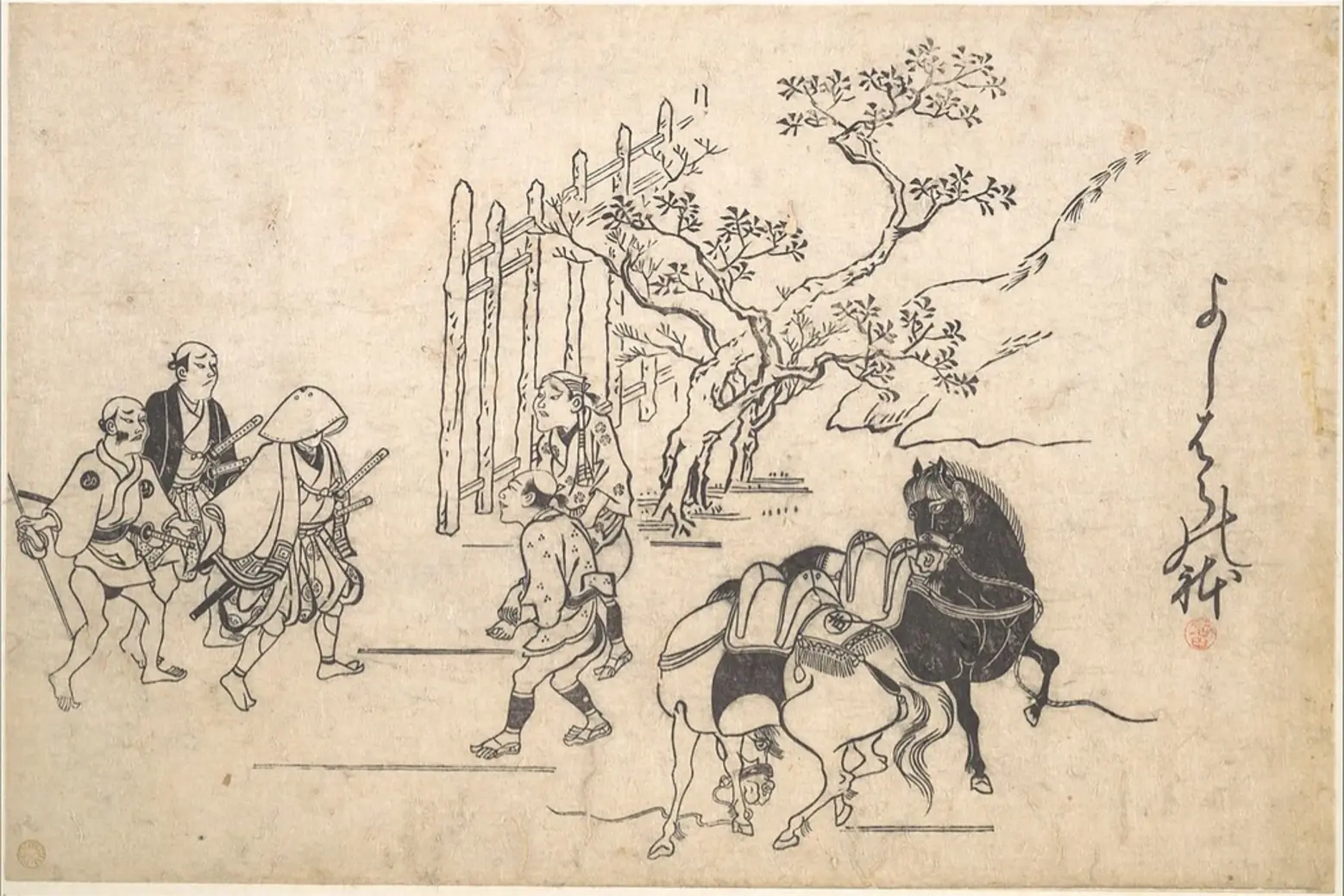 Ukiyo-e Two Young Samurai