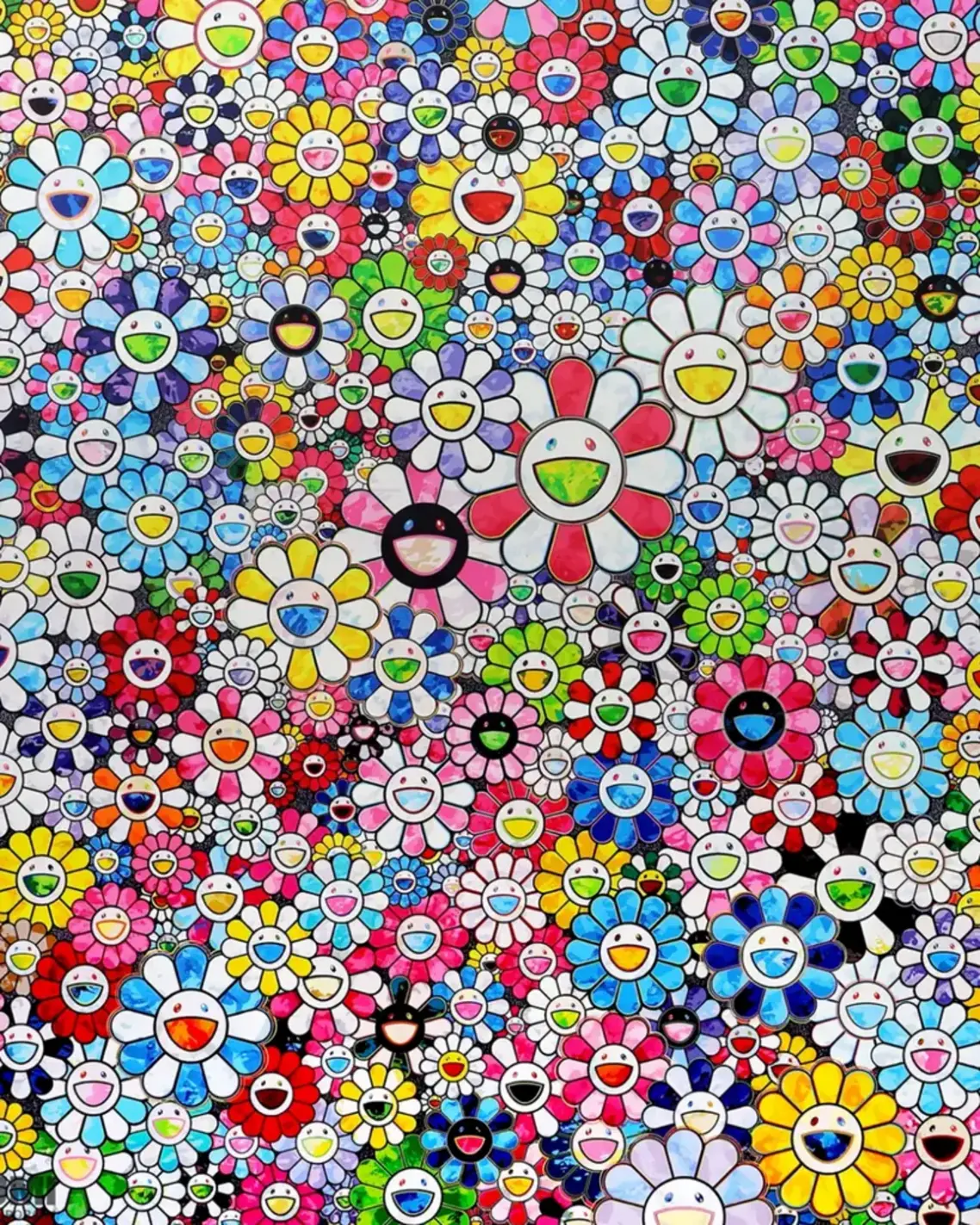 Takashi Murakami Flowers with Smiley Faces (2020) Archival Pigment Print