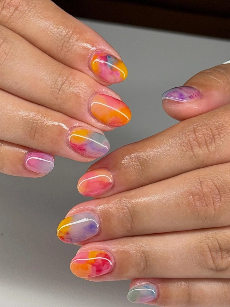 Watercolor nails 4