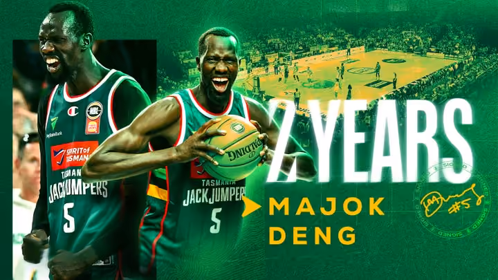 Tasmania's Fan Favourite Majok Deng Re-signs for Two Years