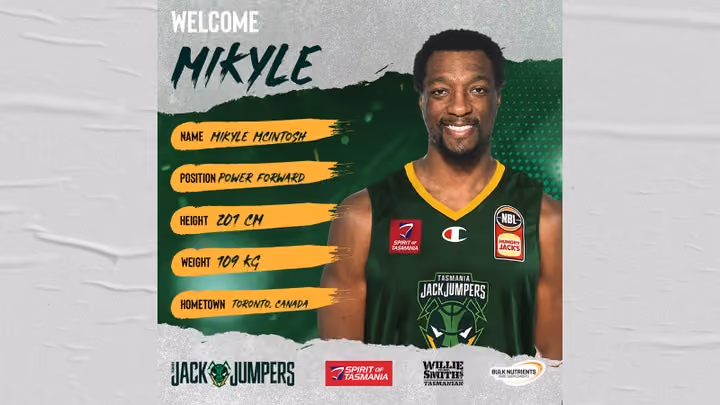 CANADIAN POWER FORWARD MIKYLE MCINTOSH JOINS JACKJUMPERS