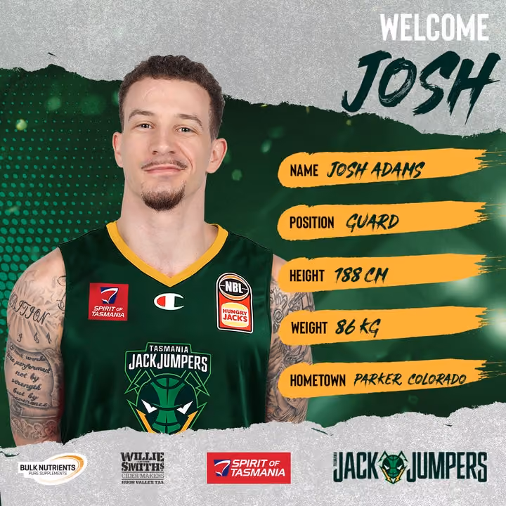 HIGH FLYING AMERICAN GUARD JOSH ADAMS JOINS JACKJUMPERS