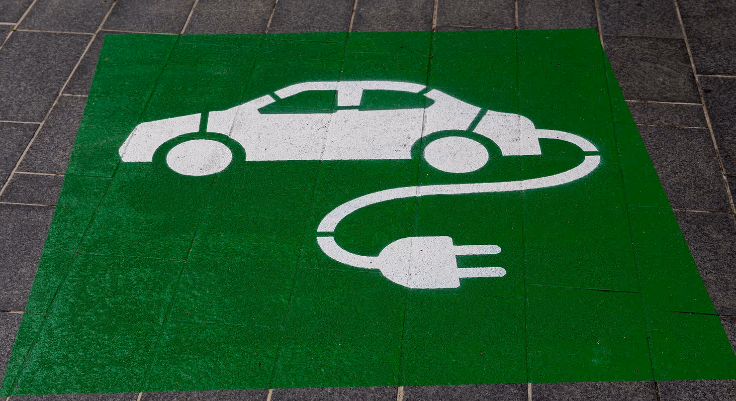 electric car charging parking spot symbol