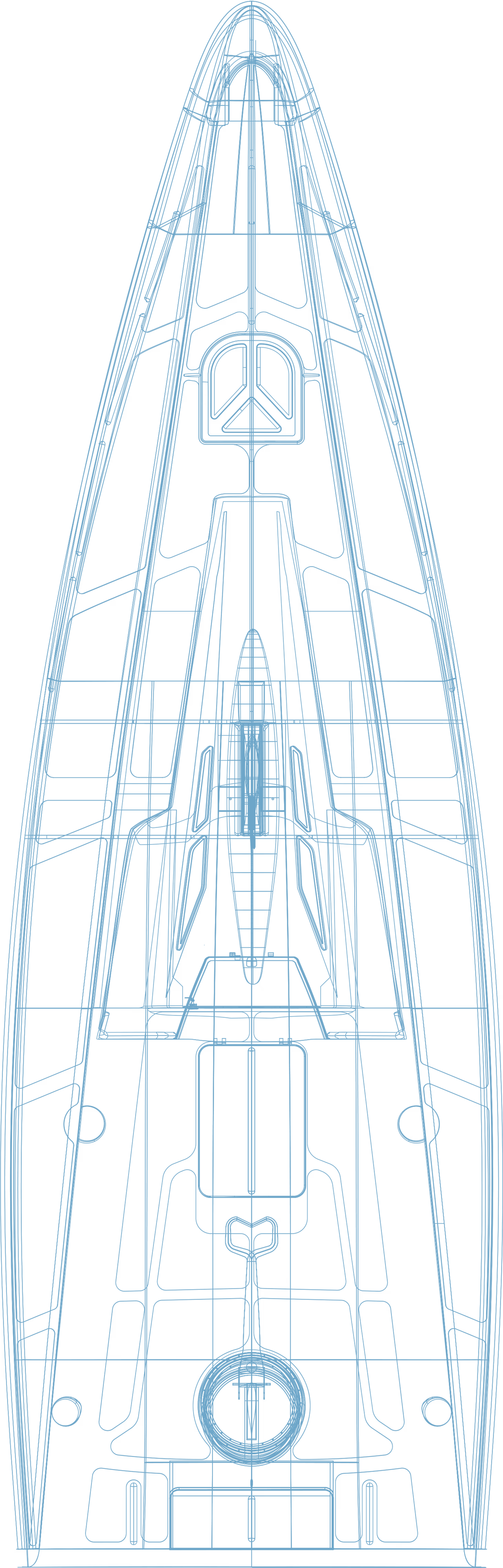 AEOLOS P30, H Marine's Project H2 concept vessel. Top wireframe view.