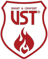 Shield-shaped logo with text 'Safety & Comfort VST' above a stylized flame icon.