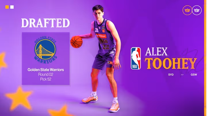 Toohey selected by Warriors in 2025 NBA Draft