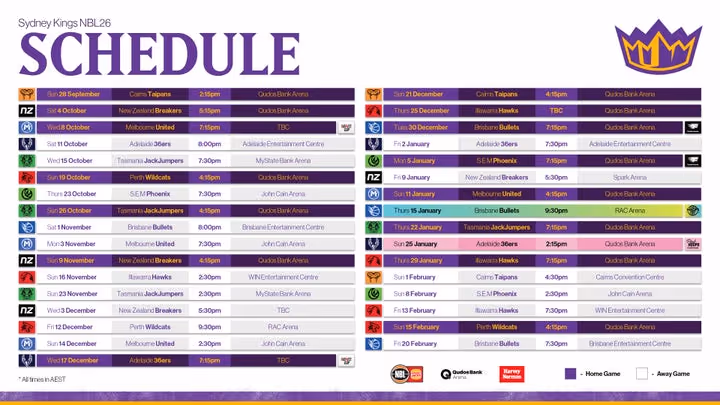 Kings unveil massive 33-game NBL26 schedule