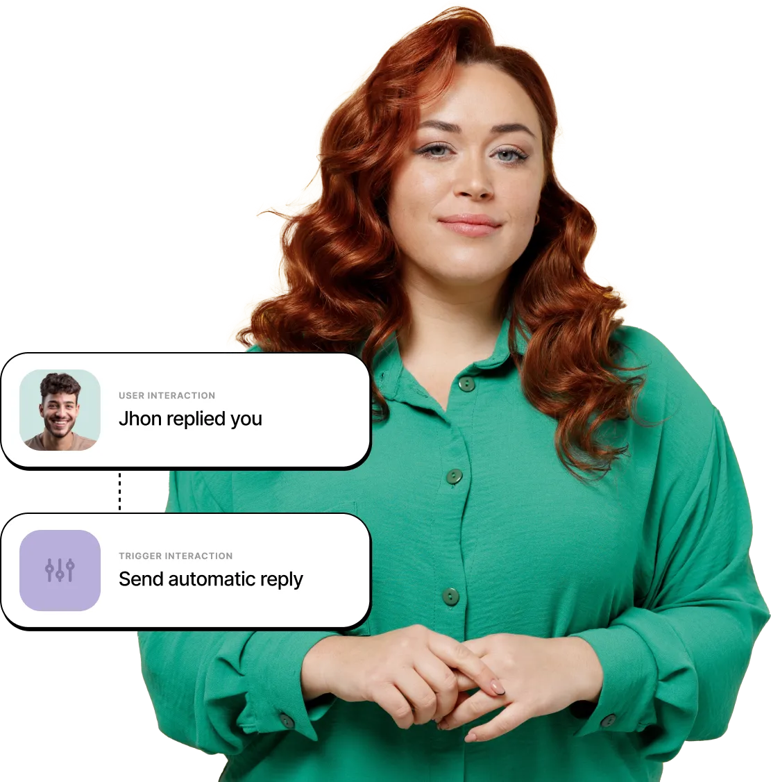 Woman wearing a green tshirt