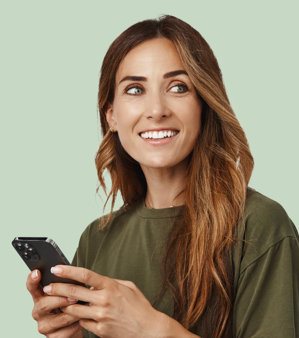 Woman using her mobile phone