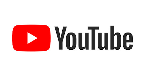 YouTube logo with red play button icon and black text on white background.