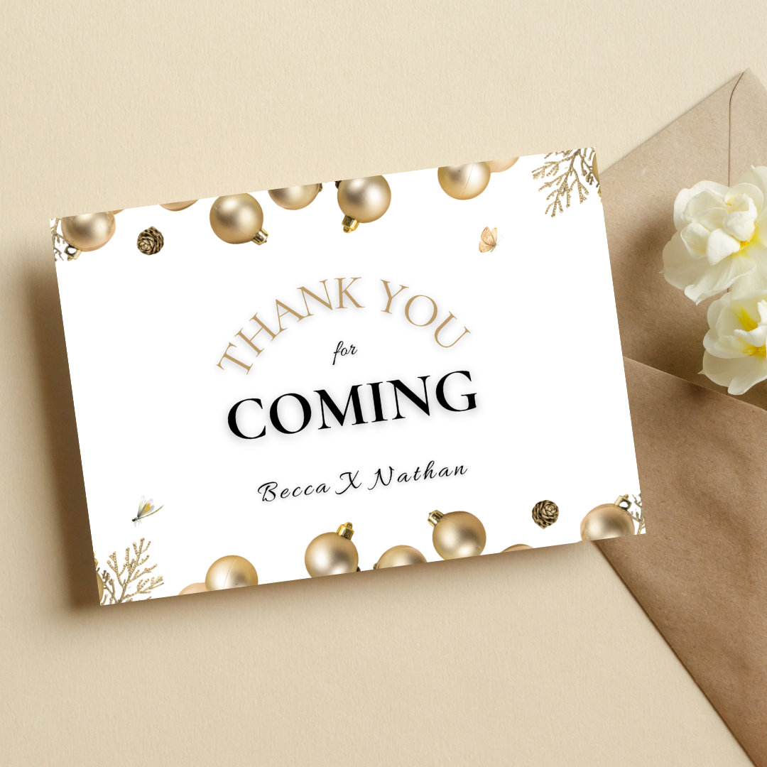 Thank you for Coming Card