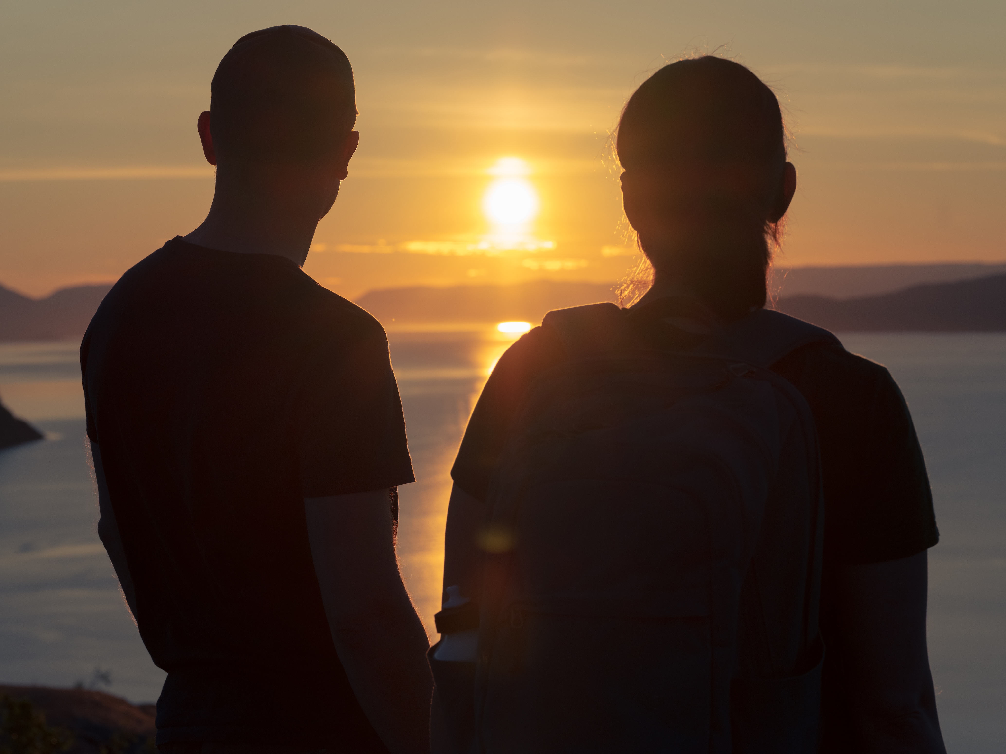 Solnedgang på fjelltur