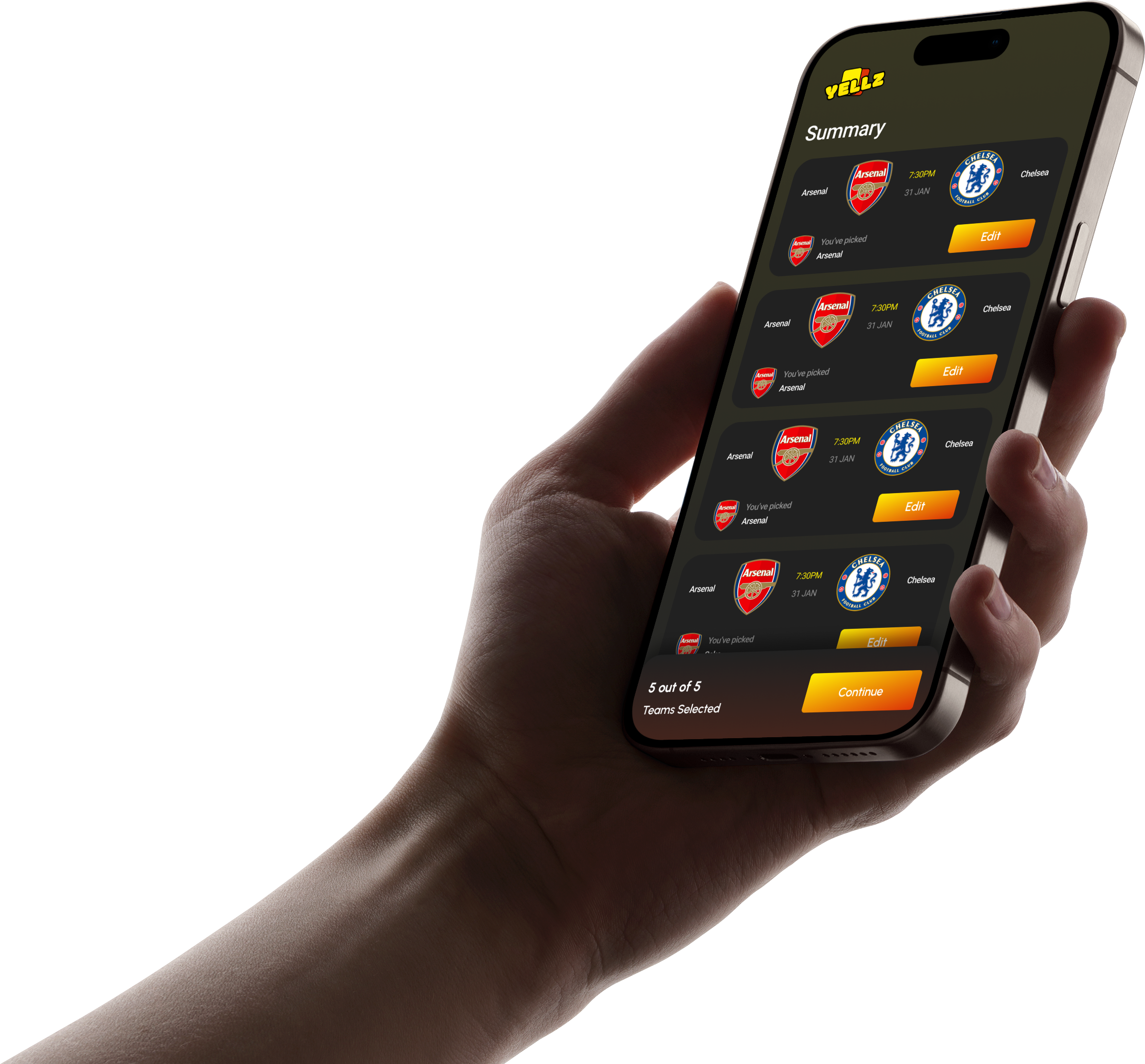 Design concept for fantasy football app