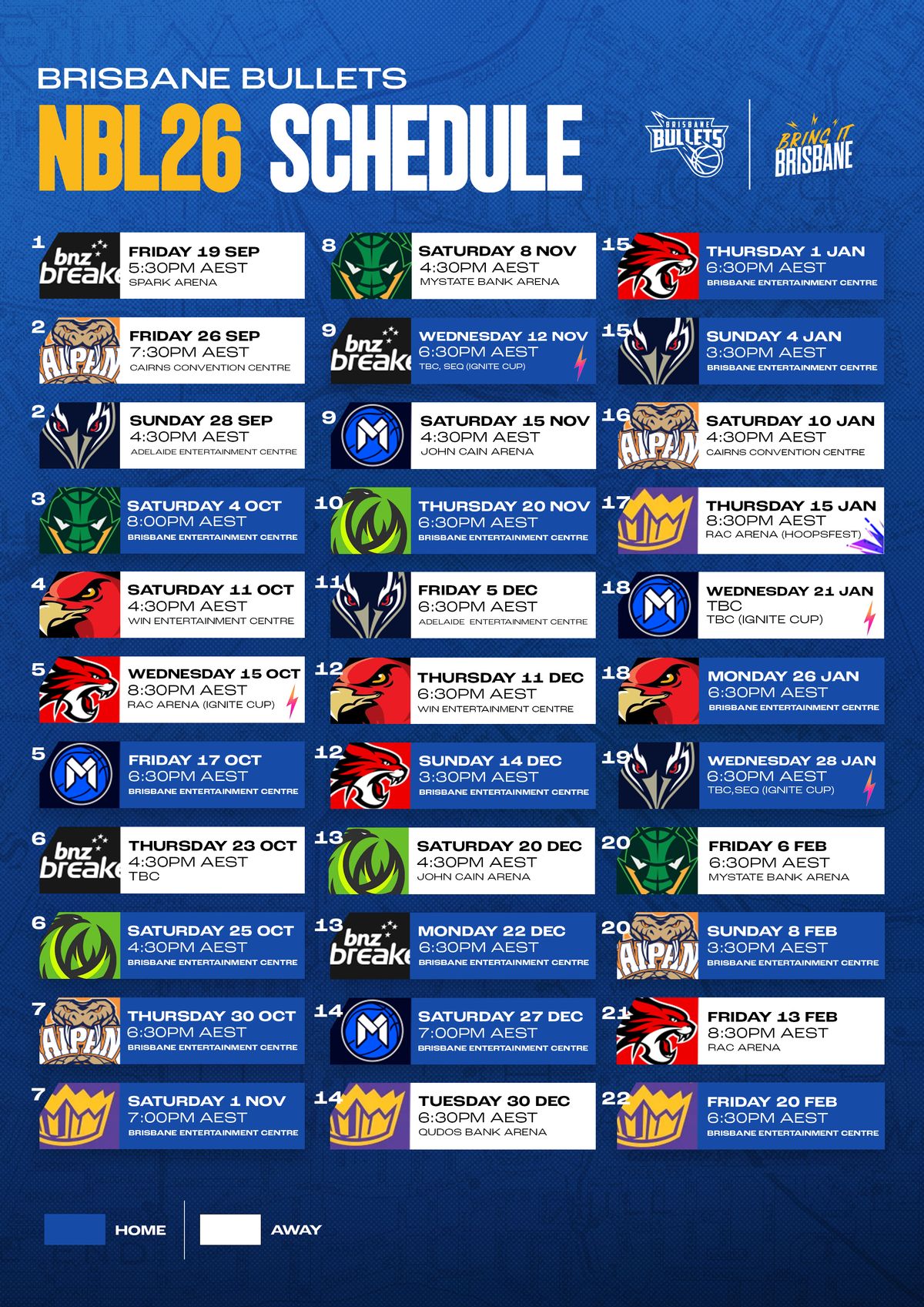 Schedule for Website