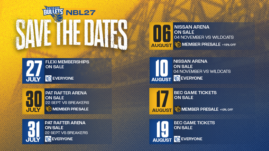 Ticketing timeline released for NBL27