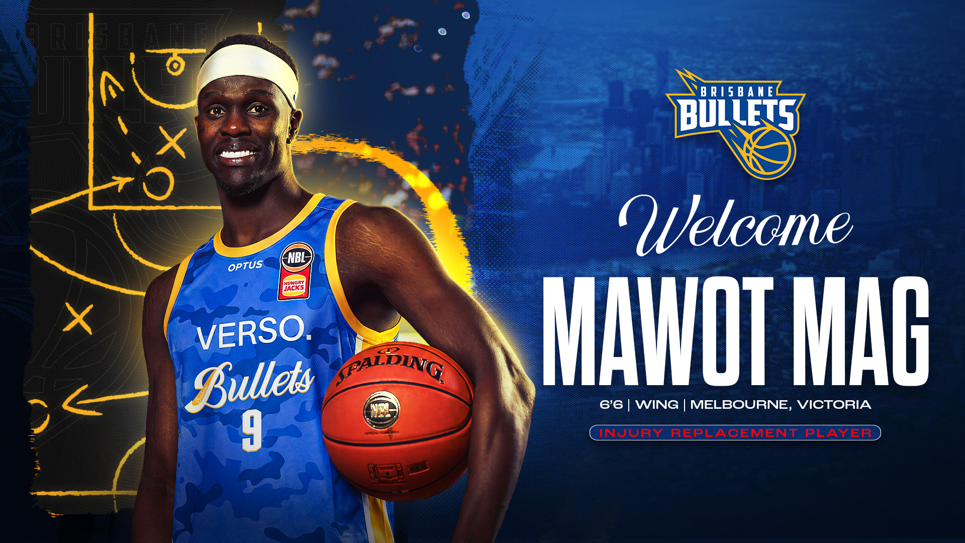 Brisbane Bullets Add Mawot Mag as Injury Replacement Player