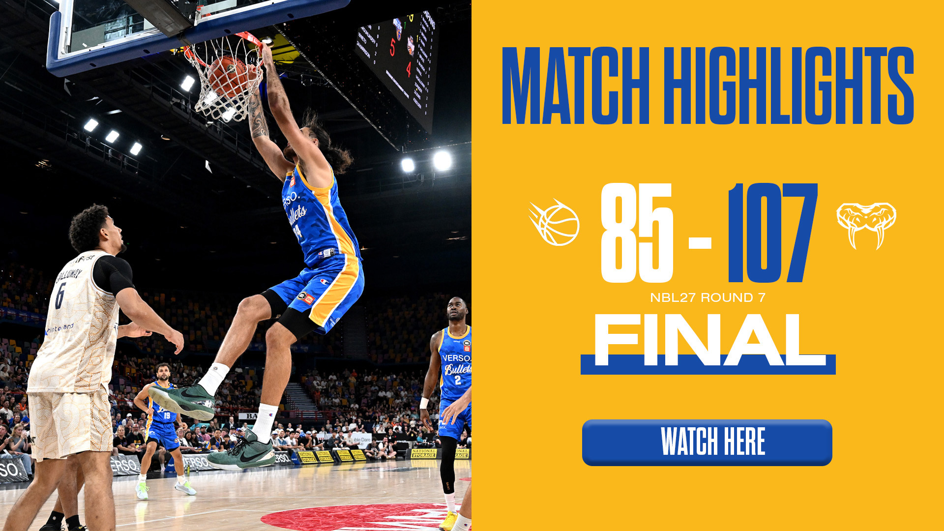 📺 NBL27 Round 7 Highlights | Brisbane Bullets vs Cairns Taipans