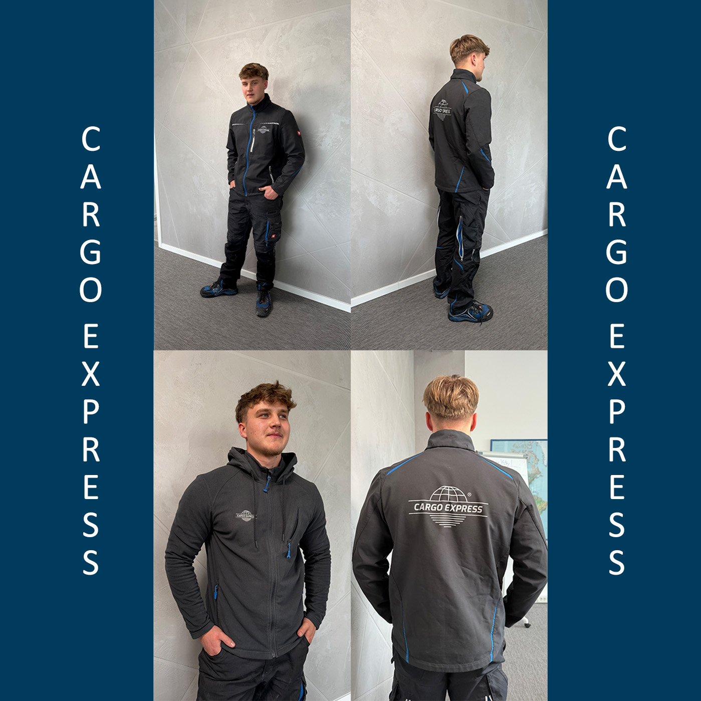 Mitarbeiter von Cargo Express in Firmenkleidung