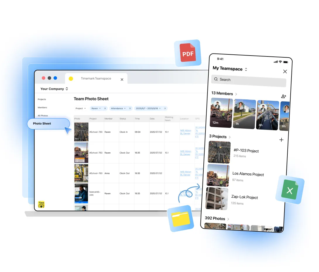 The interface of the construction photo documentation tool on the web and mobile portal