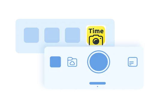 A demonstrative graphic that shows the "capture" button on Timemark