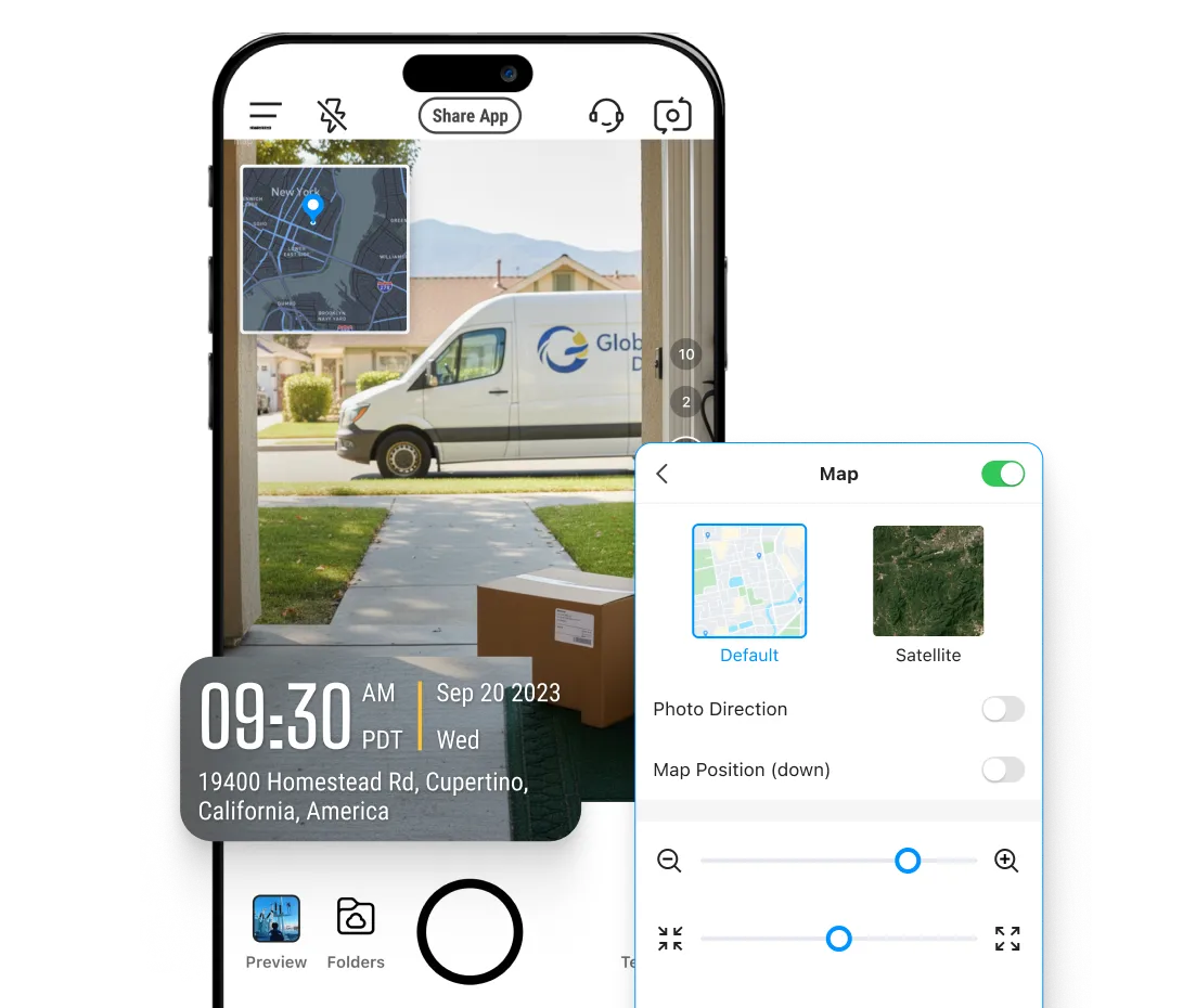 The interface of the construction photo documentation tool on the web and mobile portal