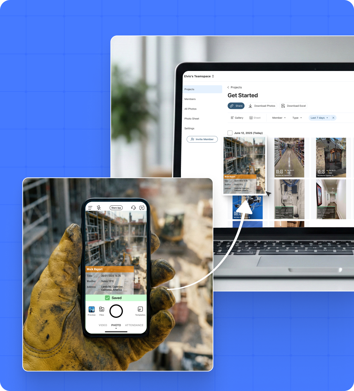 photos on phone can sync to web