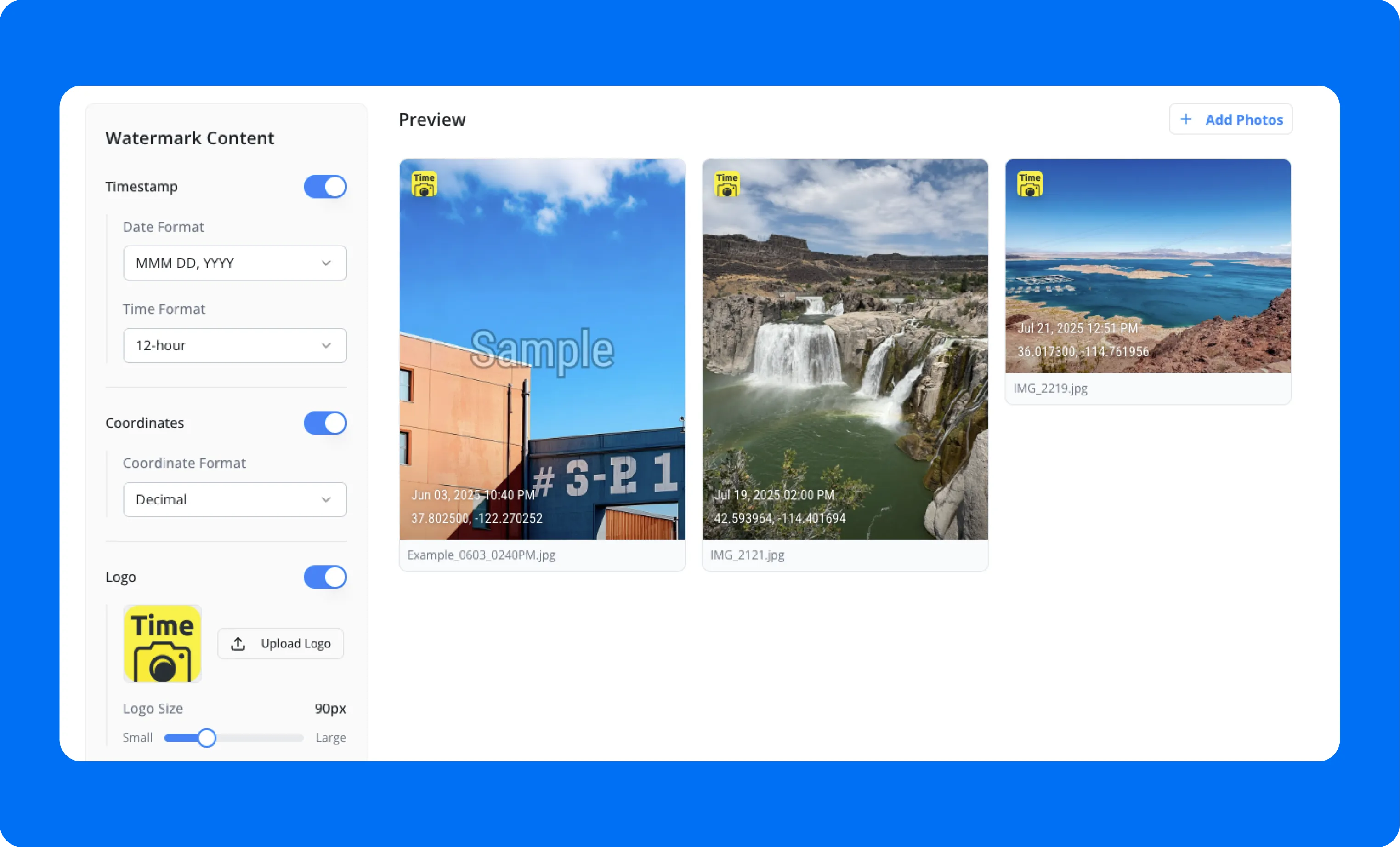 A thumbnail image of a free tool to add date and time to photos