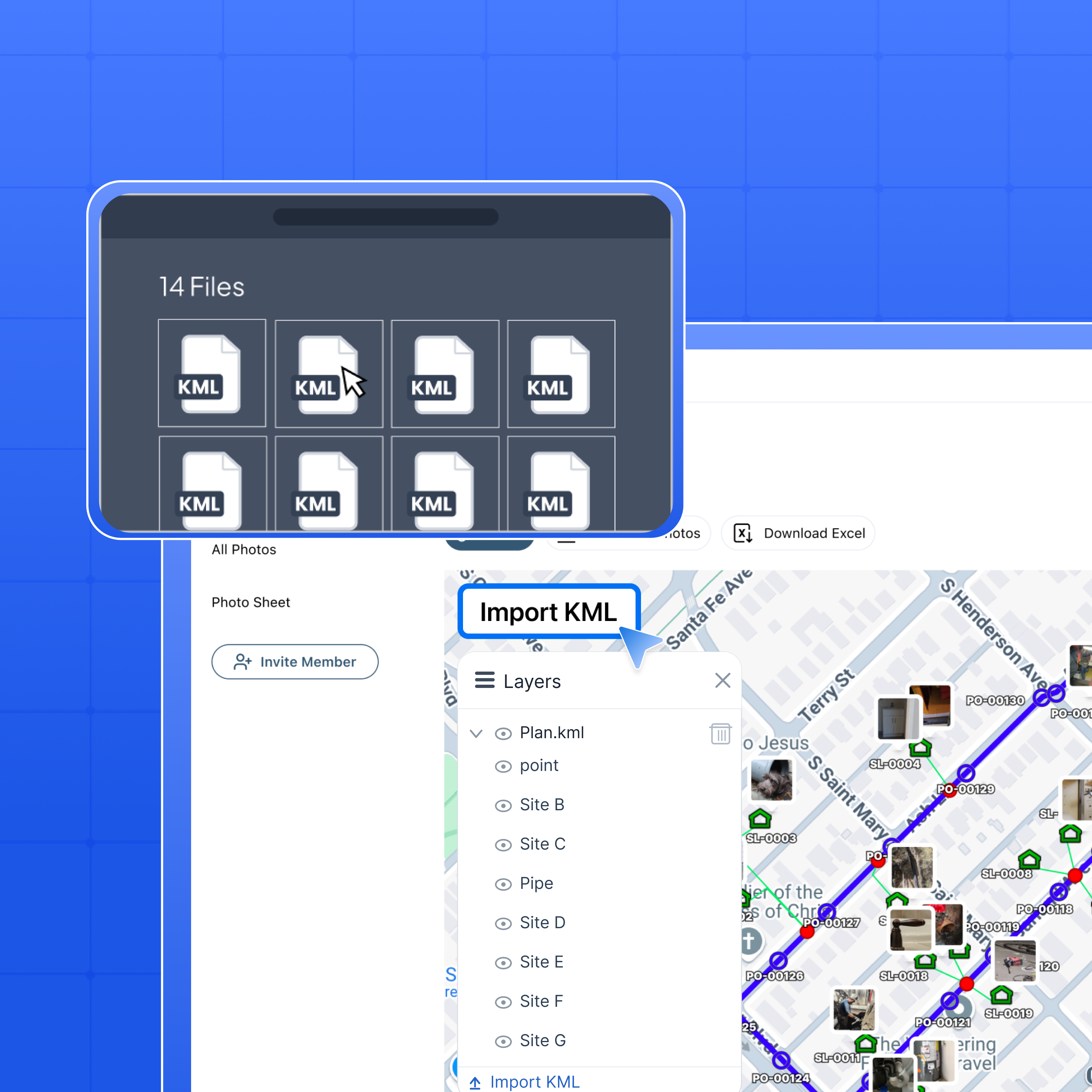 The data fields inside the ‘Edit Template’ with the Address field toggled on; all other fields are toggled off including Logo, Business Card, Tags, Weather, Lat/Long, Altitude, and Compass.